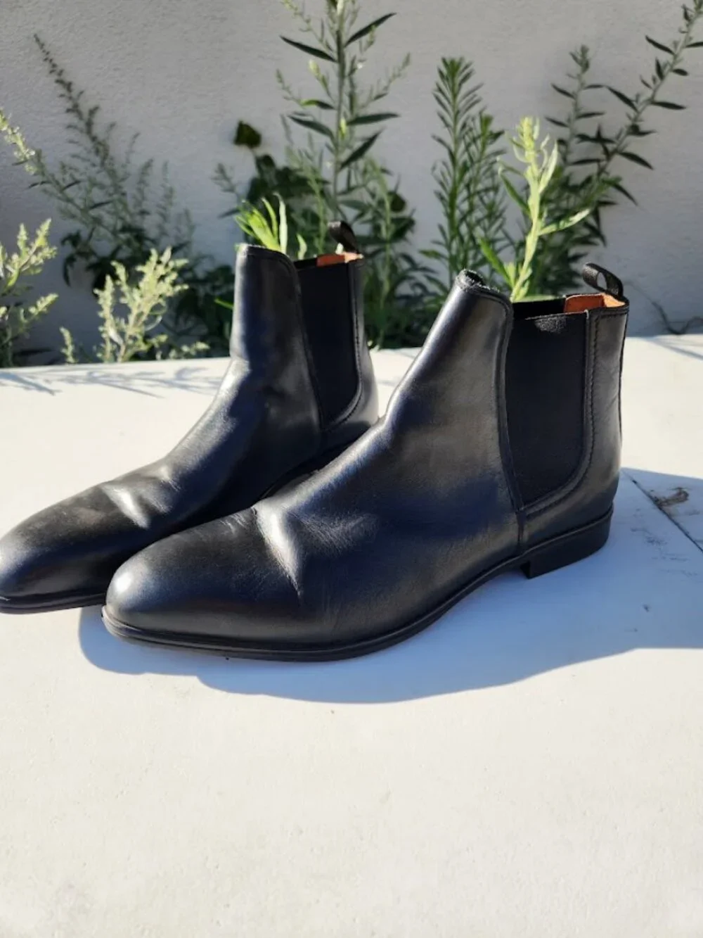 Aldo Chelsea Men's Boots Shoes Size 10.5 Mens Black Leather Almond Toe  Elastic